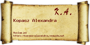 Kopasz Alexandra névjegykártya