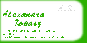 alexandra kopasz business card